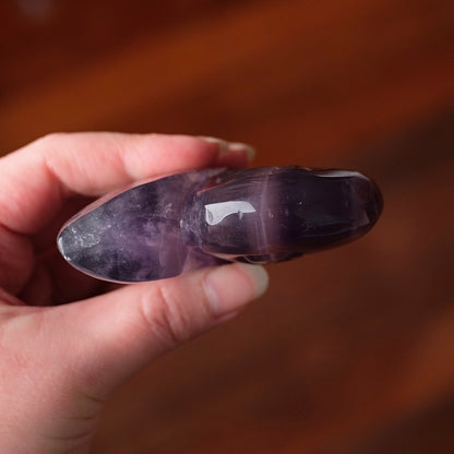 Yttrium Fluorite Ammonite Carving | Pink Fluorite Crystal Shell