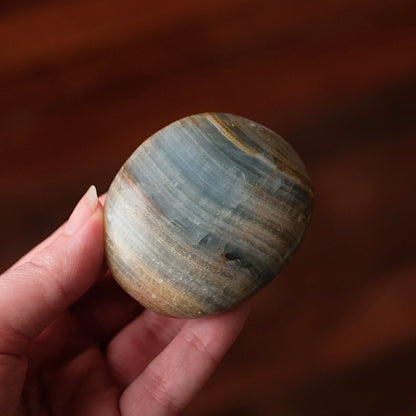 Lemurian Aquatine Calcite Palm | Argentinian Calcite | Blue Onyx