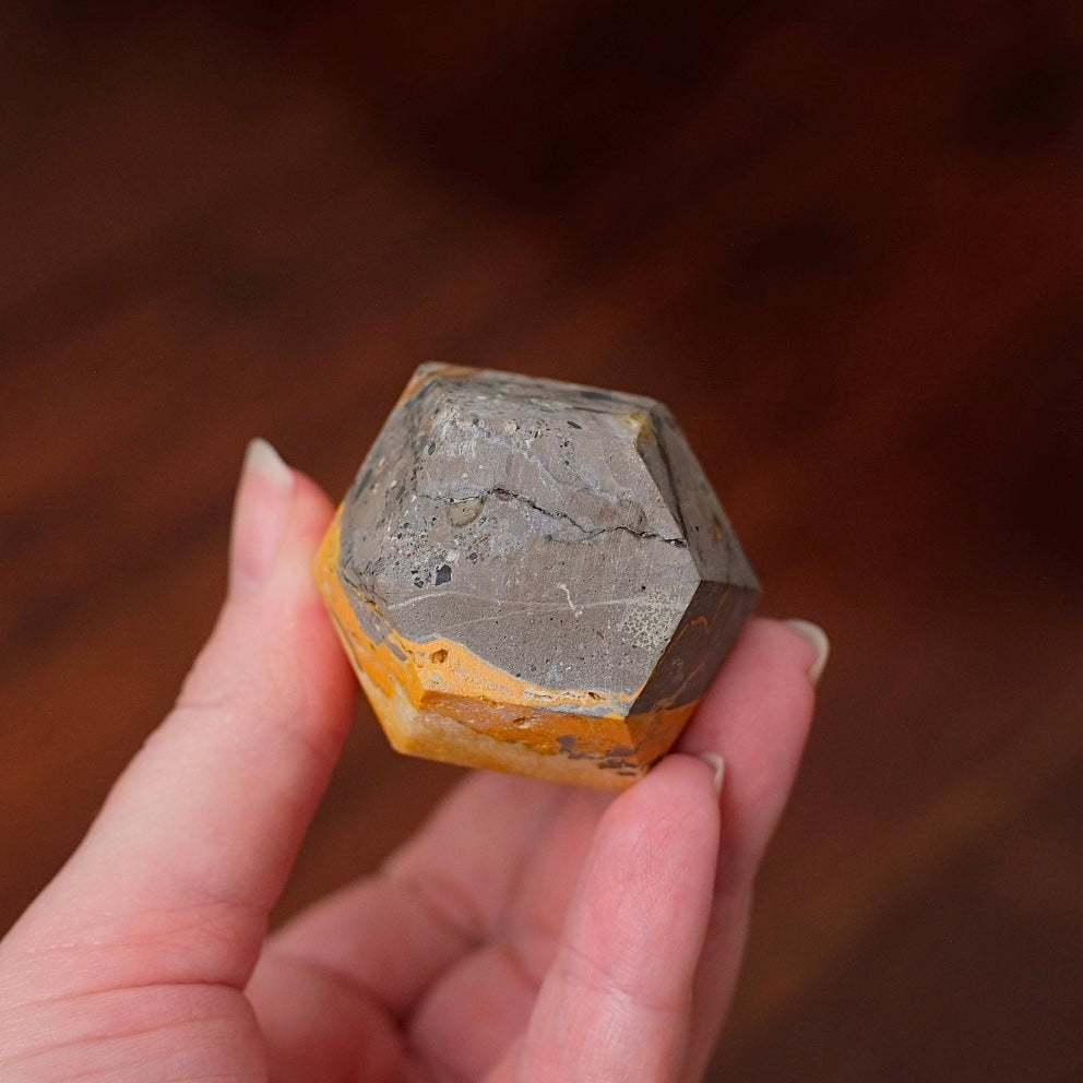 Set : Phosphosiderite & Bumblebee Jasper Prism Point | Crystal Diamond Display