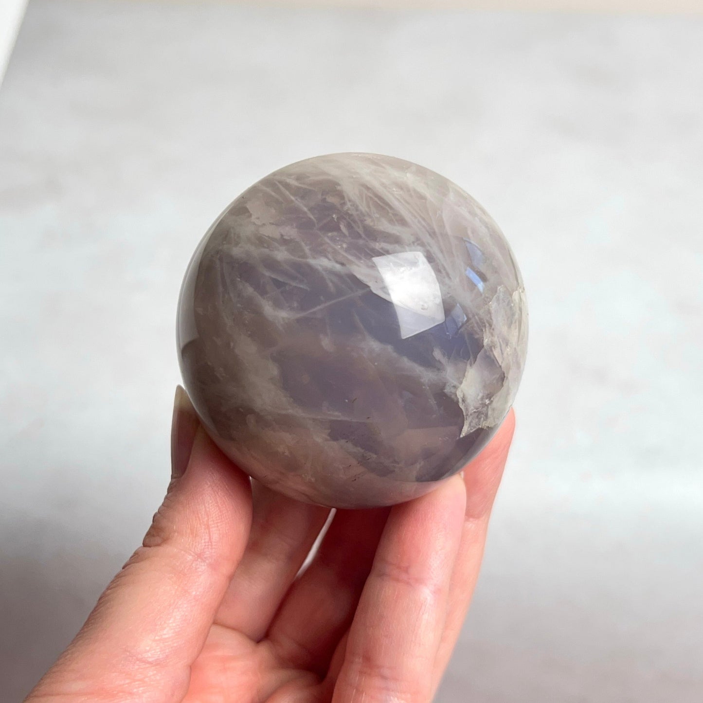 Blue Rose Quartz Sphere | Lavender Rose Quartz Crystal Sphere