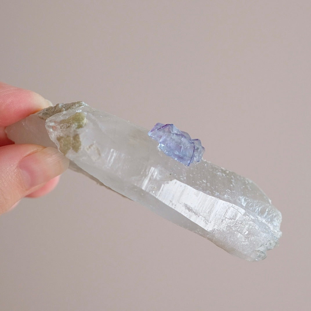 Yaogangxian Fluorite on Quartz Point | Quartz Crystal Specimen