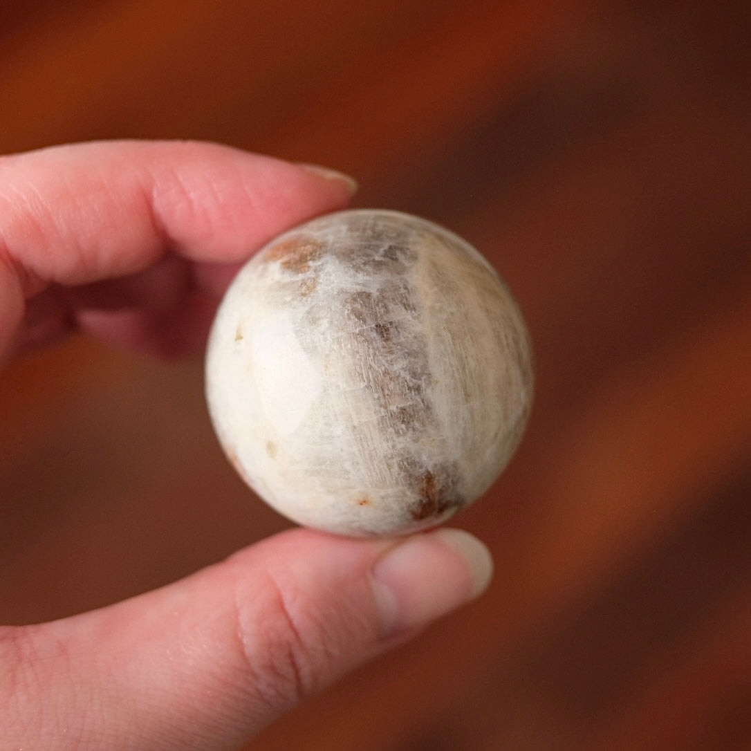 Sunstone & Moonstone Sphere | Flashy Blue Moonstone Crystal Sphere