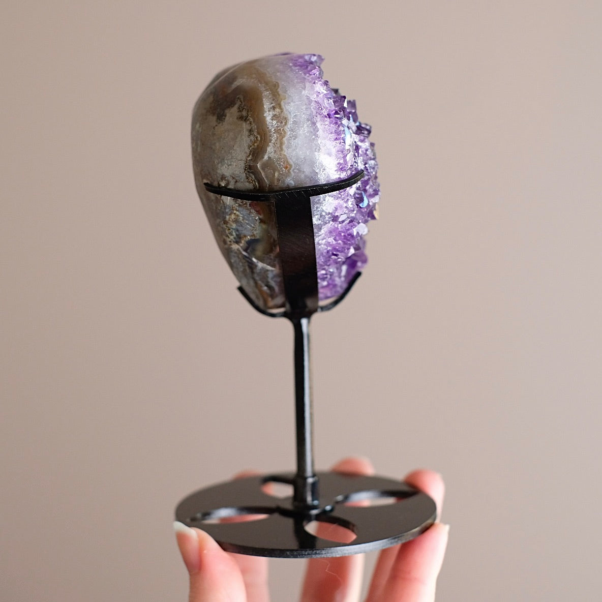 Amethyst Heart Cluster + Stand | Amethyst Crystal Geode Heart