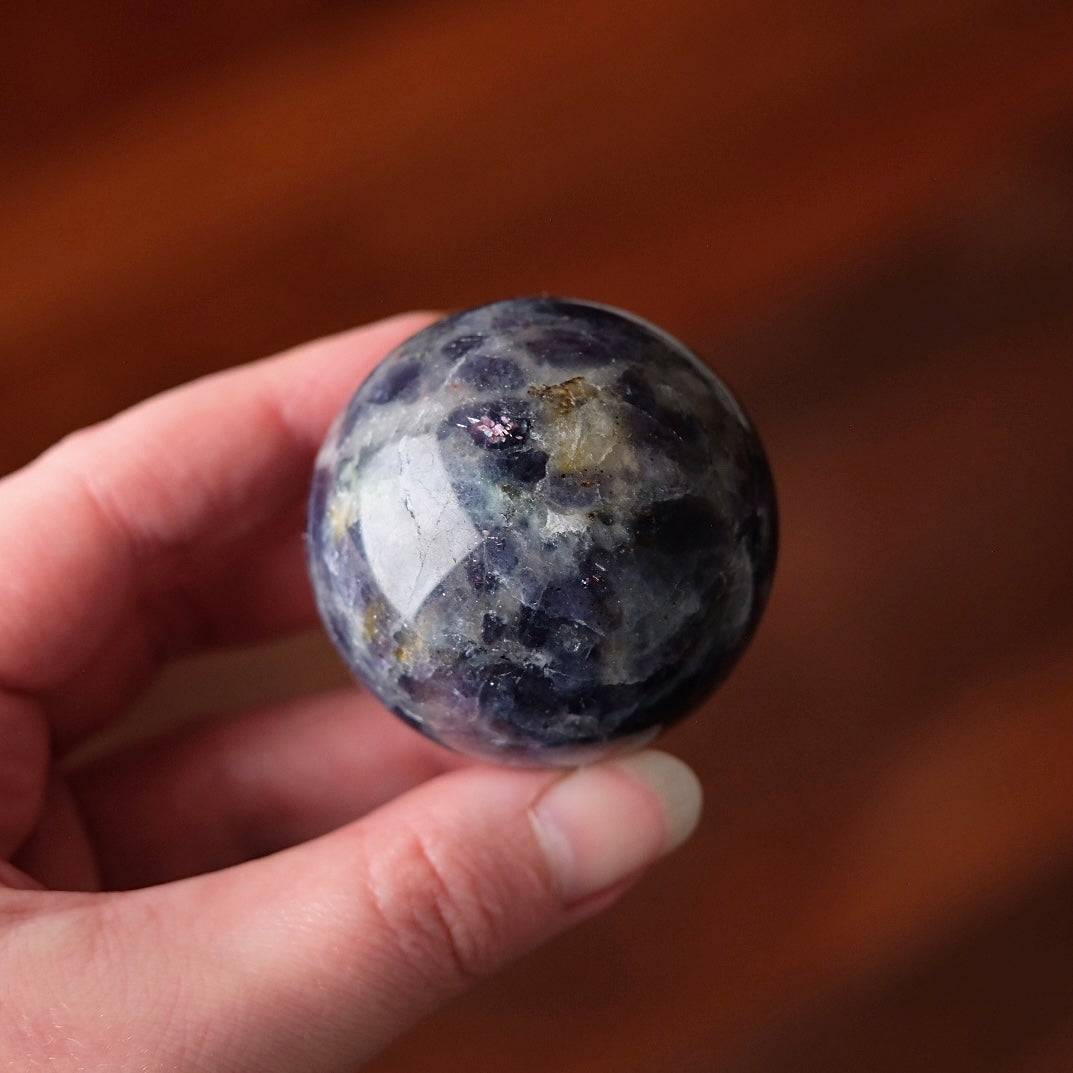 Blood Iolite Sphere | Sunstone Iolite Crystal Sphere