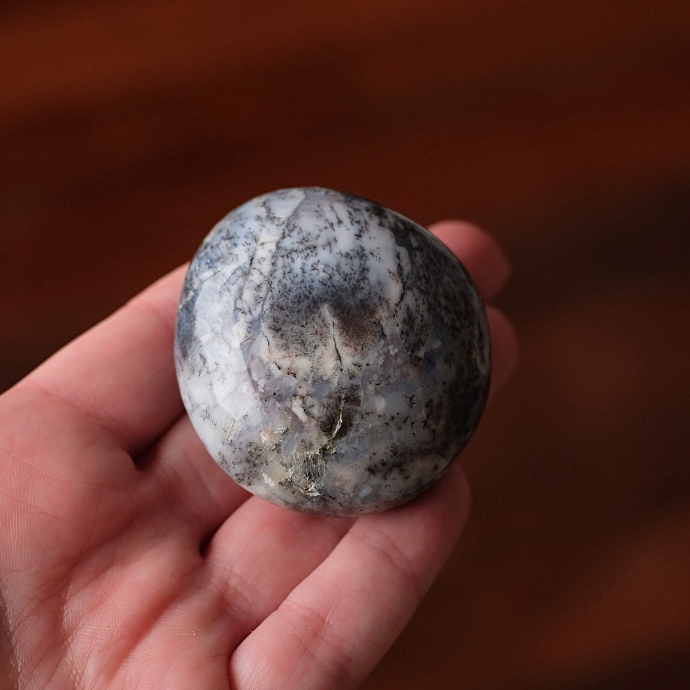 Merlinite Palm Stone | Dendritic Opal Palmstone