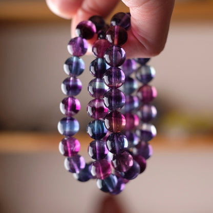 High Grade Rainbow Fluorite Bracelet | Crystal Stretch Bracelet