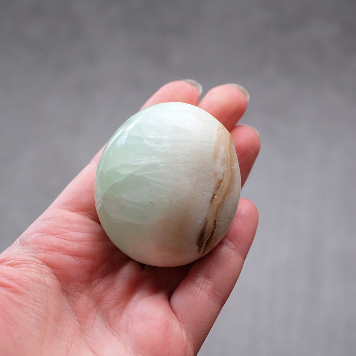 Caribbean Calcite Palm | Blue Calcite Crystal Palmstone