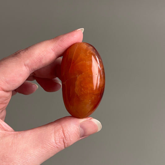 Carnelian Palm | Orange Carnelian Crystal Palm Stone