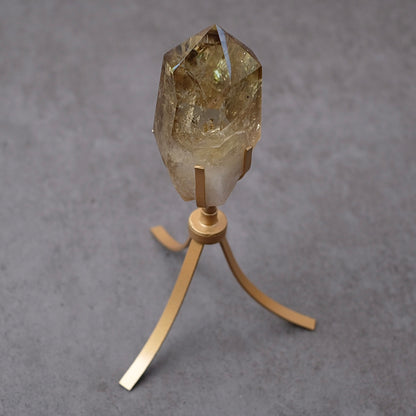 Phantom Smokey Citrine Point + Stand | Rainbow Citrine Crystal Point