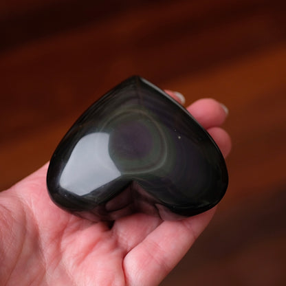 Rainbow Obsidian Heart | Obsidian Crystal Heart Carving