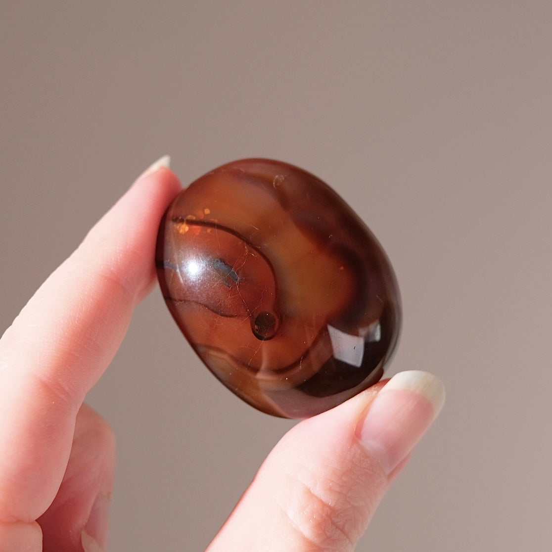 Carnelian Palm | Dark Carnelian Agate Crystal Palmstone
