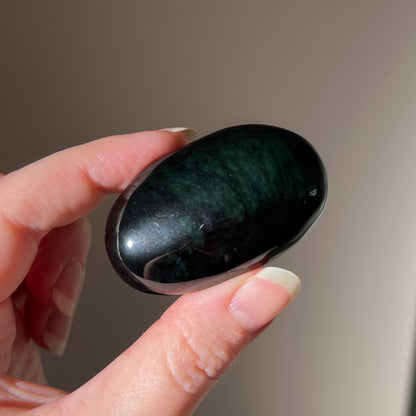 Rainbow Obsidian Palm | Velvet Obsidian Crystal Palmstone