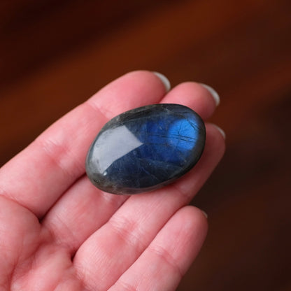 Flashy Labradorite Pocket Stone | Tumbled Crystal Palm