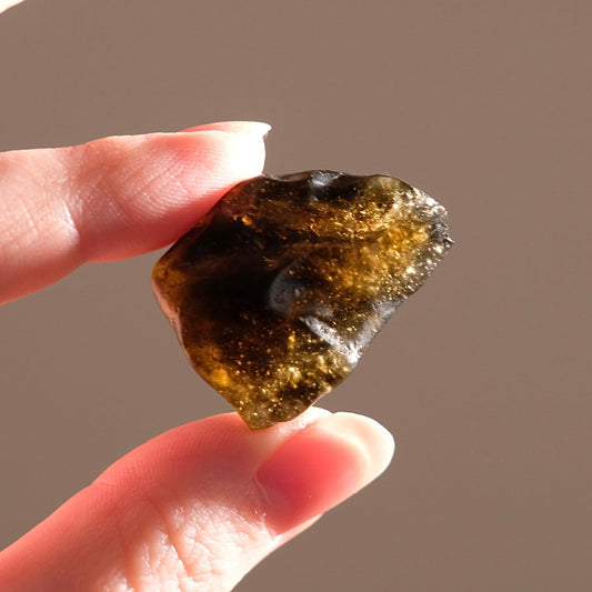 Libyan Desert Glass Specimen | Dark Libyan Desert Glass Crystal