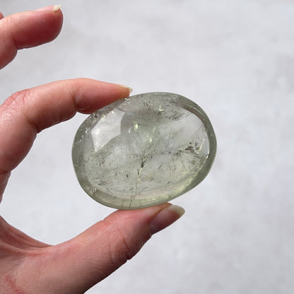Prasiolite Palm | Green Amethyst Crystal Palmstone