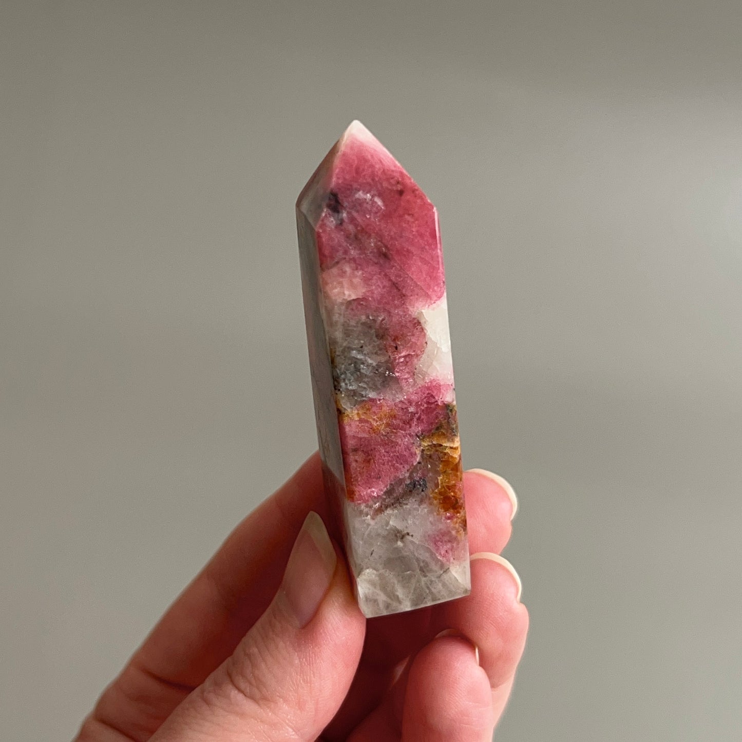 Rhodonite & Quartz Point | Rhodonite Crystal Tower