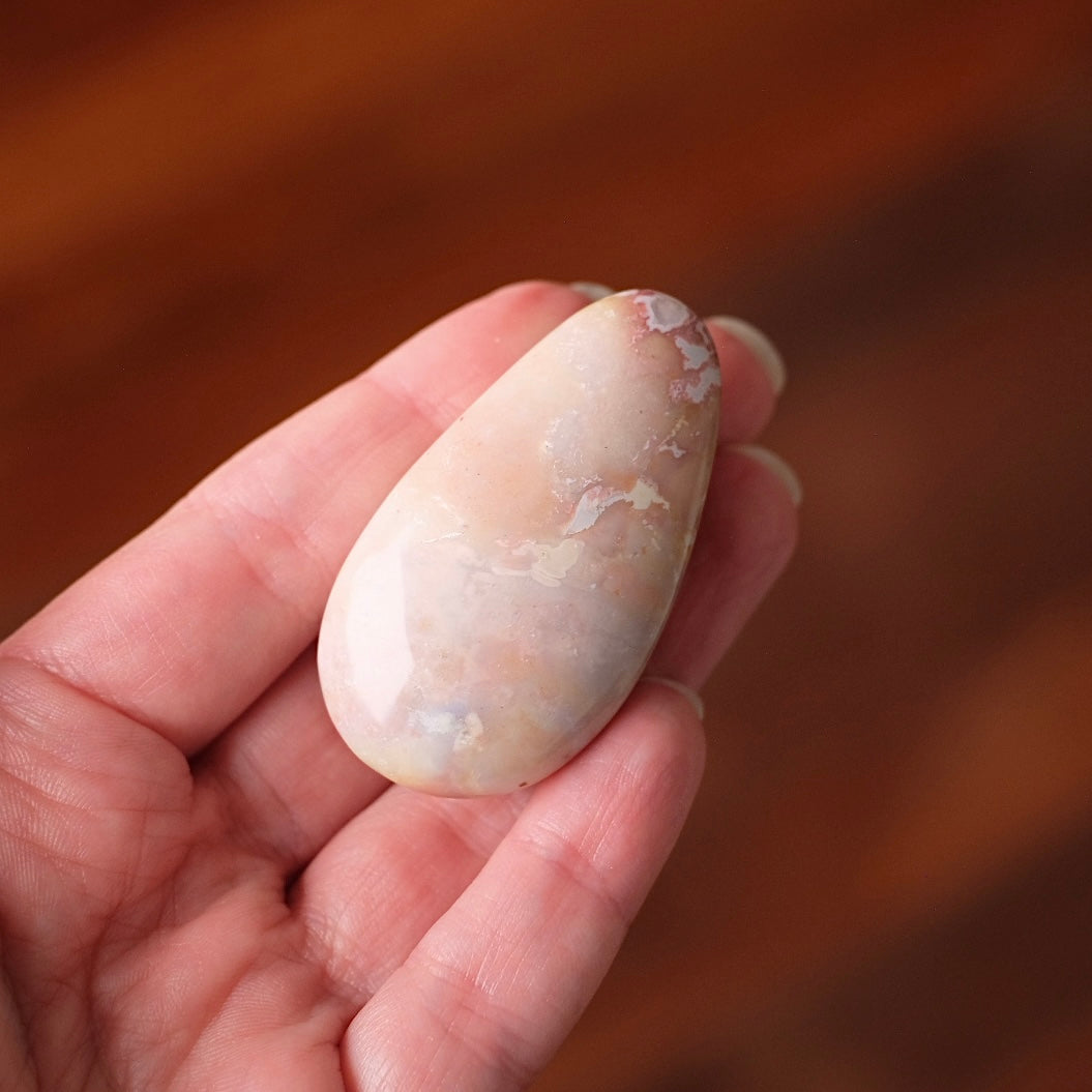 Pink Ocean Jasper Palm | OJ Crystal Pocket Stone