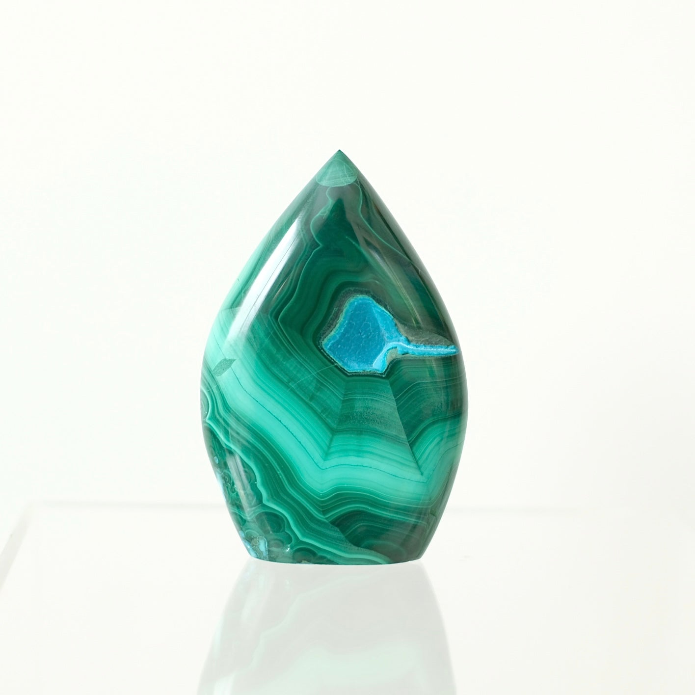 Malachite Chrysocolla Freeform | Malachite Crystal Flame