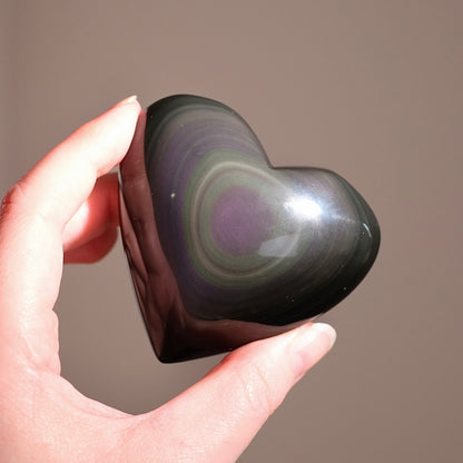 Rainbow Obsidian Heart | Obsidian Crystal Heart Carving
