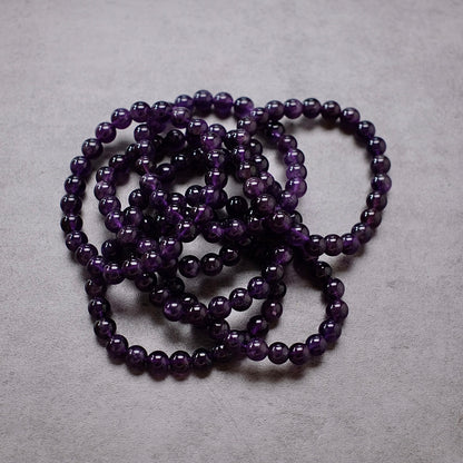 Amethyst Bracelet | Deep Purple Amethyst Crystal Stretch Bracelet