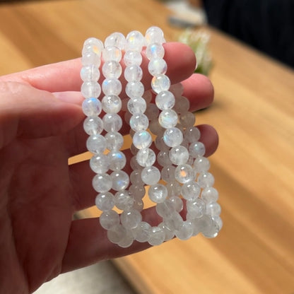 Malagasy Moonstone Bracelet | Rainbow Moonstone Crystal Stretch Bracelet (Copy)