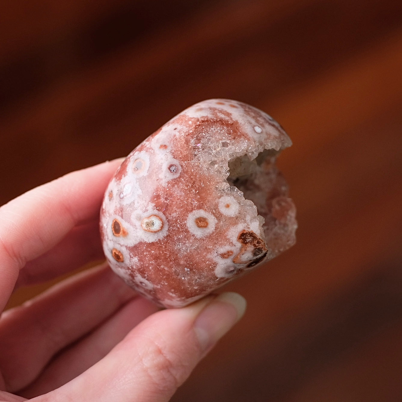 Raspberry Pink Amethyst Geode | Polished Pink Amethyst Crystal Specimen 6