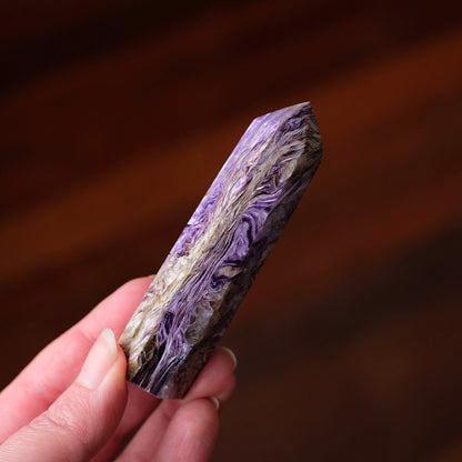 High Grade Charoite Point | Purple Charoite Crystal Tower