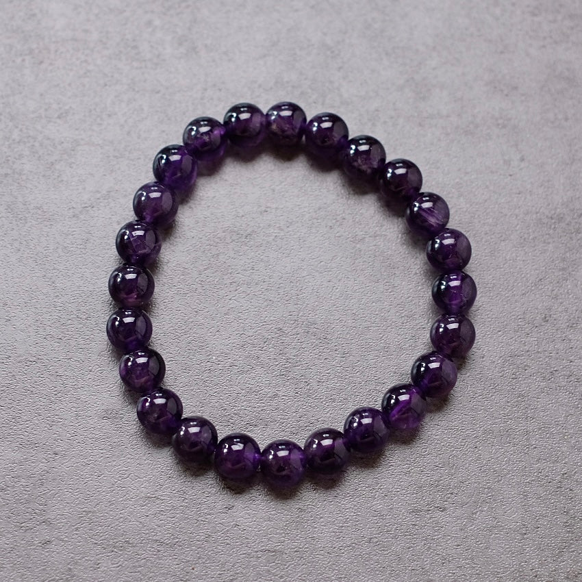Amethyst Bracelet | Deep Purple Amethyst Crystal Stretch Bracelet