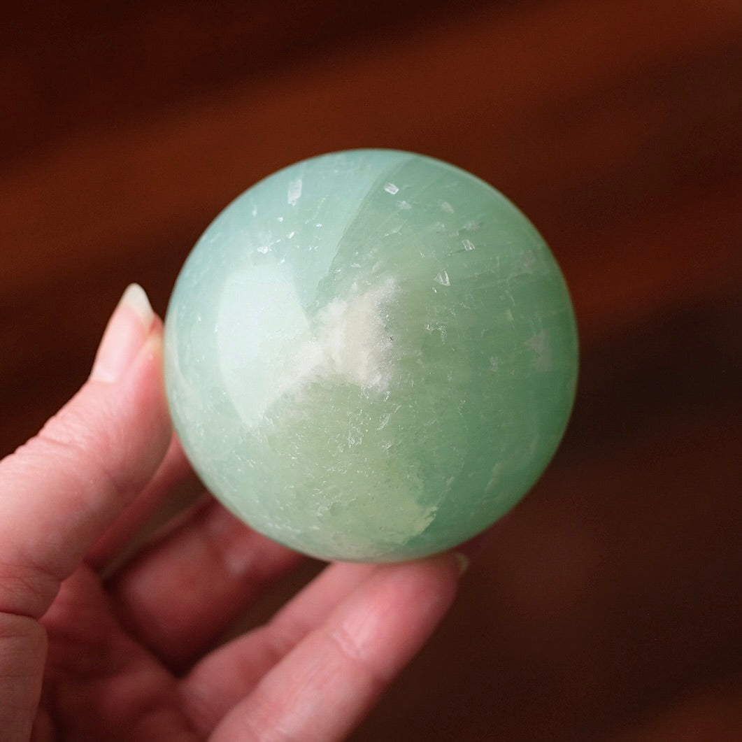 Pistachio Calcite Sphere | Green Calcite Crystal Sphere