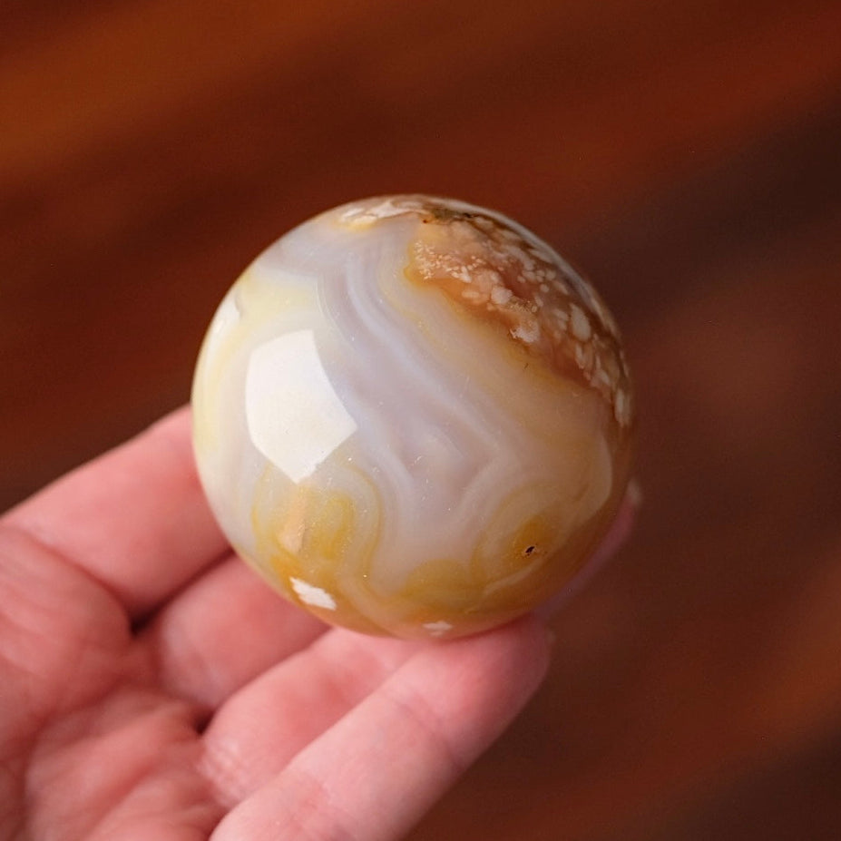 Flower Agate Sphere | Cherry Blossom Agate Crystal Sphere