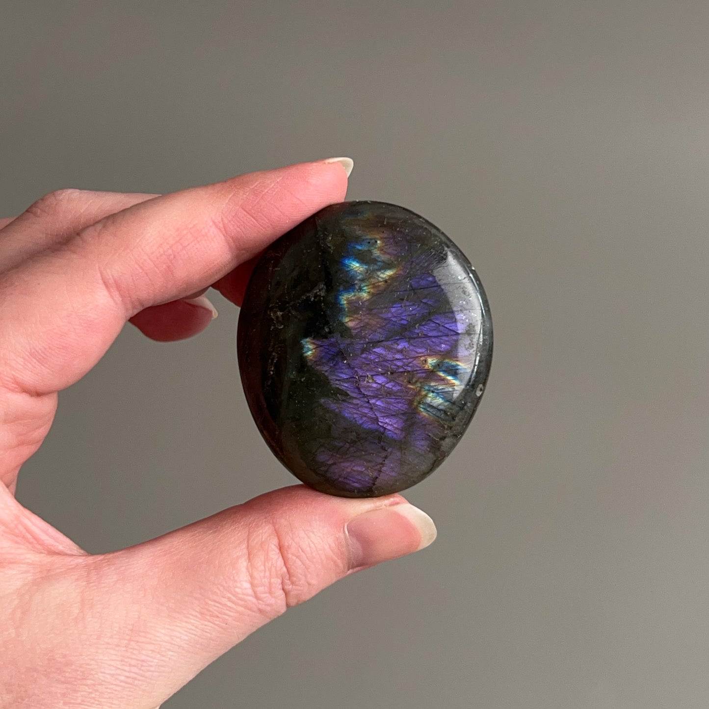 Purple Labradorite Palm | Flashy Labradorite Crystal Palm