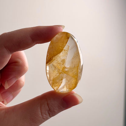 Golden Healer Quartz Palm | Golden Healer Crystal Palmstone