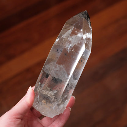 XL Black Phantom Lemurian Quartz Point | Black Lemurian Seed Crystal