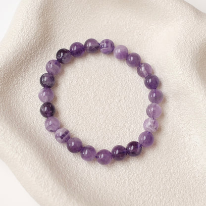Dream Amethyst Bracelet | Chevron Amethyst Crystal Stretch Bracelet