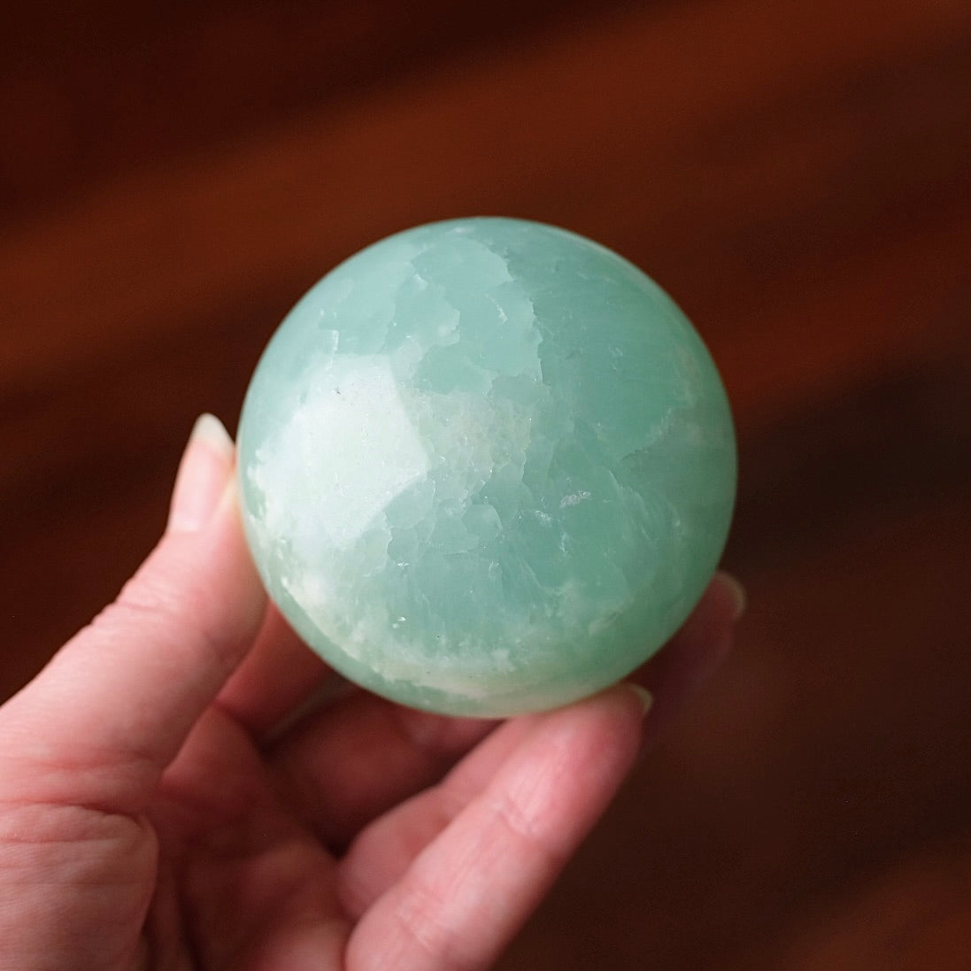 Pistachio Calcite Sphere | Green Calcite Crystal Sphere
