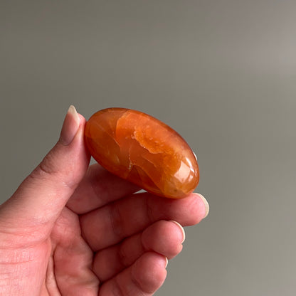 Carnelian Palm | Orange Carnelian Crystal Palm Stone