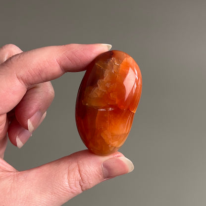 Carnelian Palm | Orange Carnelian Crystal Palm Stone