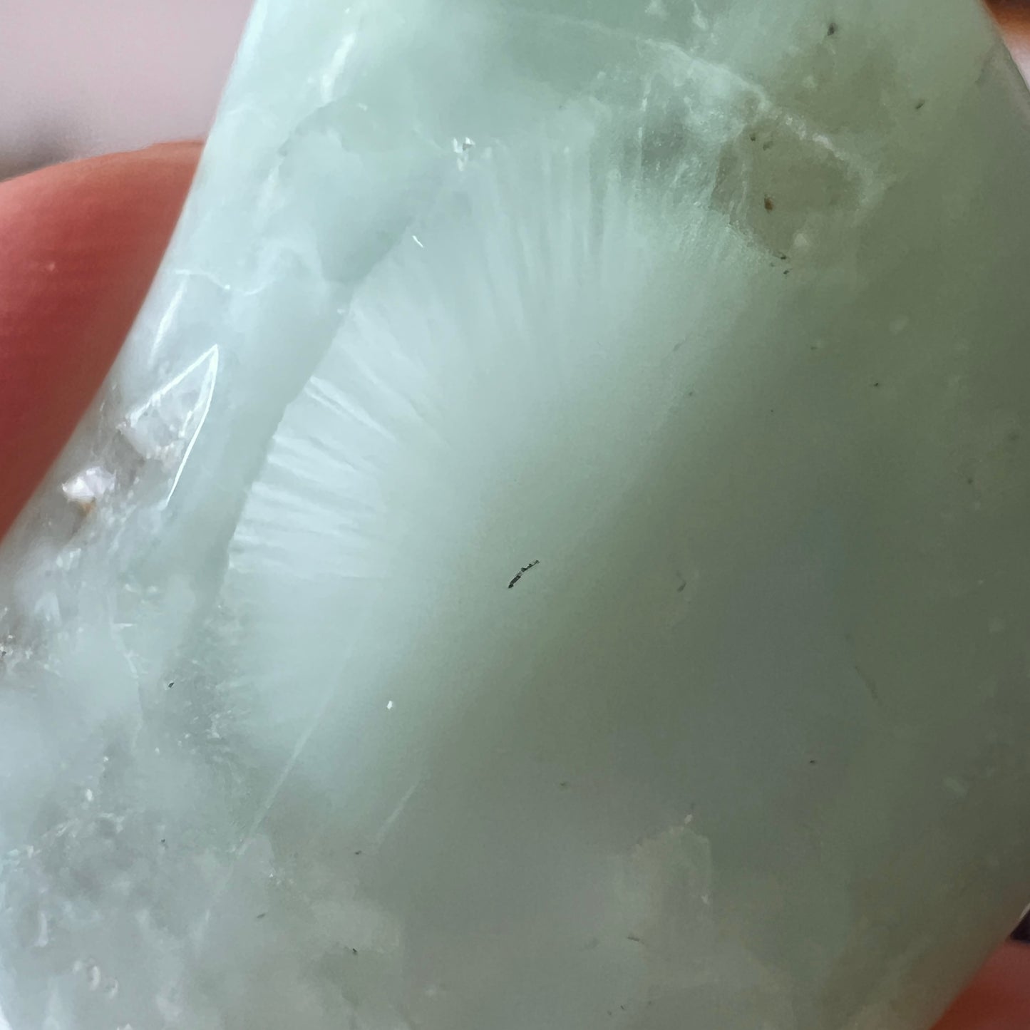 Mint Prehnite & Natrolite Pocket Stone | Tumbled Crystal