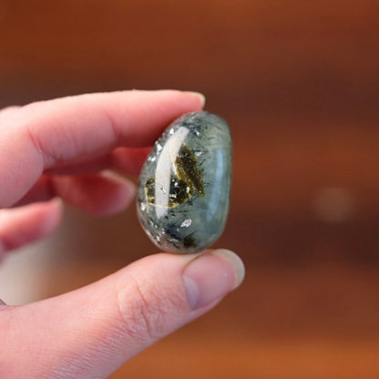 Prehnite Pocket Stone | Prehnite & Epidote Tumbled Crystal
