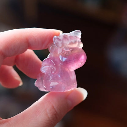 Fluorite Unicorn Carving | Baby Unicorn Rainbow Fluorite Animal