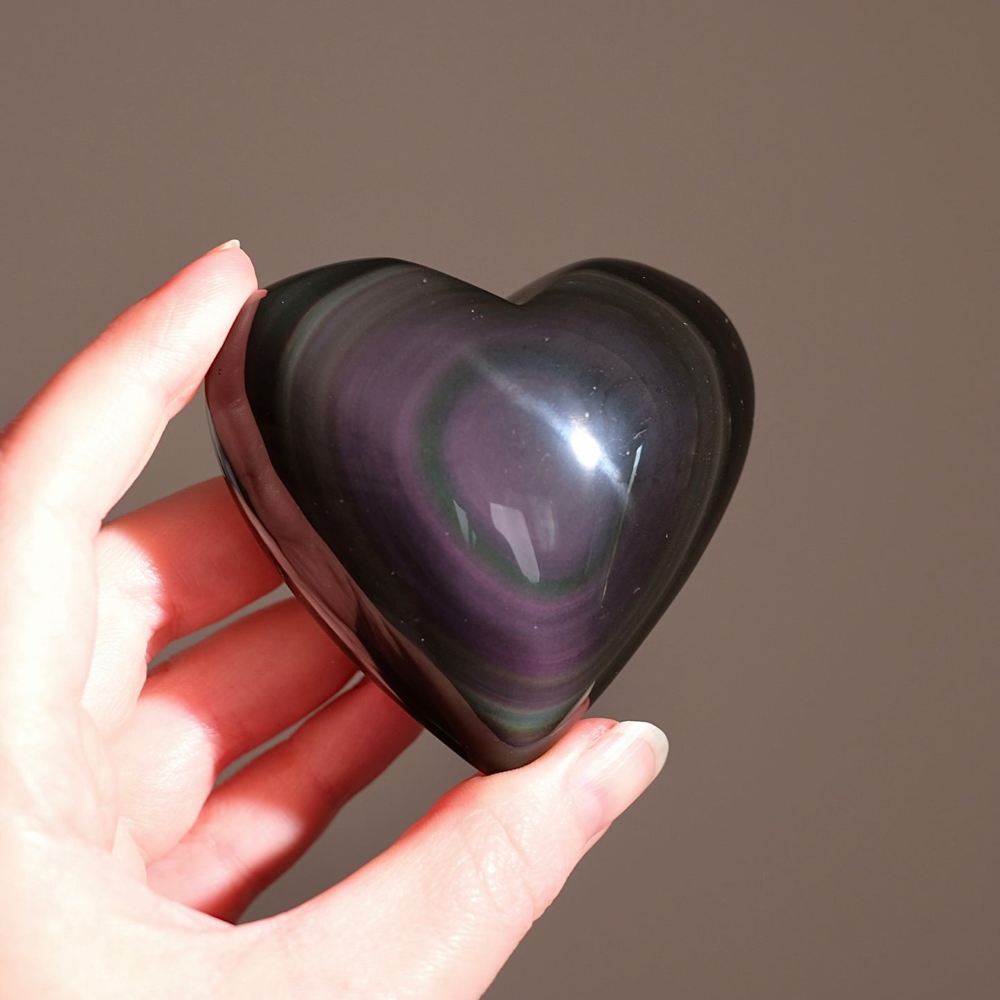 Rainbow Obsidian Heart | Obsidian Crystal Heart Carving
