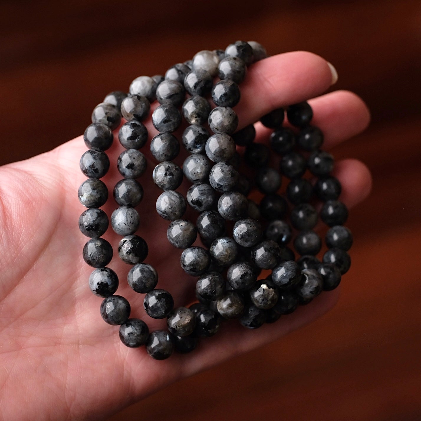 Larvikite Bracelet | Crystal Stretch Bracelet