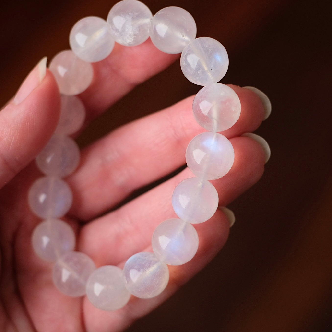 Blue Moonstone Bracelet | Moonstone Crystal Stretch Bracelet