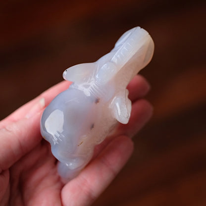 Druzy Agate Elephant Carving | Crystal Animal Carving