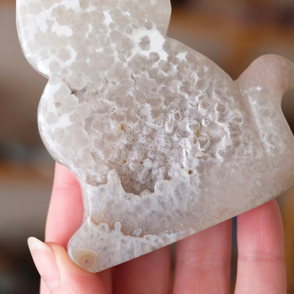 Agate Cat Carving | Druzy Agate Crystal Cat Carving