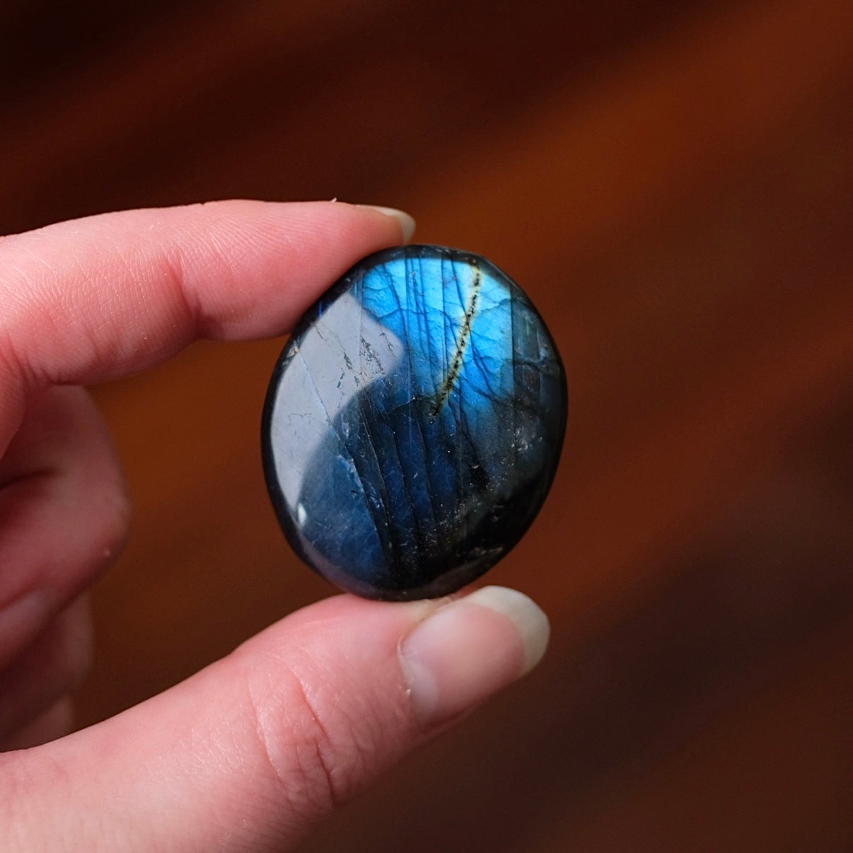 Flashy Labradorite Pocket Stone | Tumbled Crystal Palm