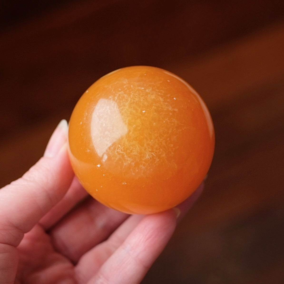 Orange Calcite Sphere | Calcite Crystal Sphere