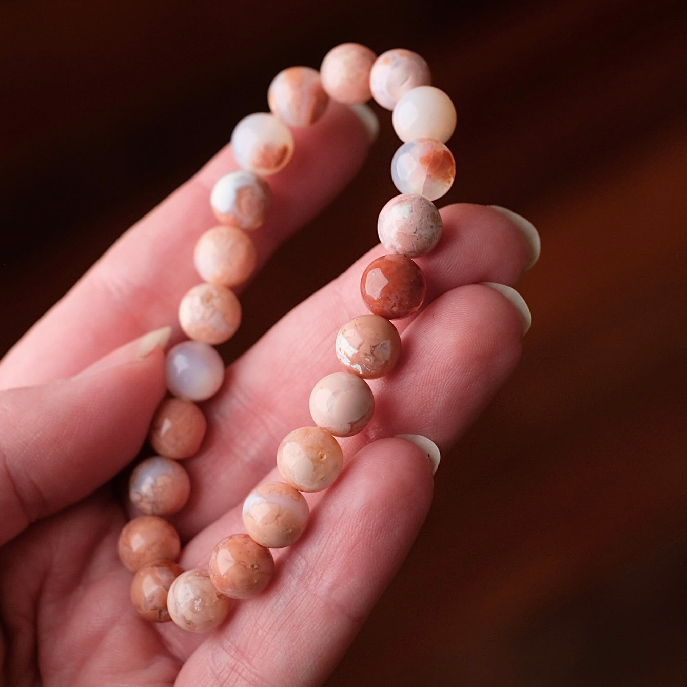 Cotton Candy Agate Bracelet | Crystal Stretch Bracelet