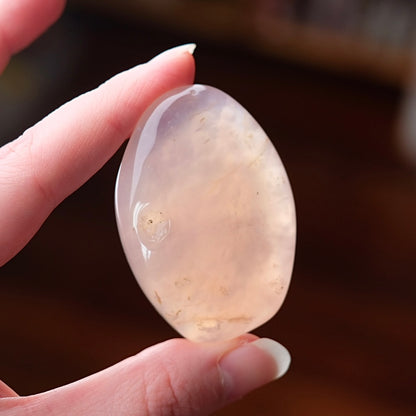 Pink Chalcedony Palm | Chalcedony Pocket Stone