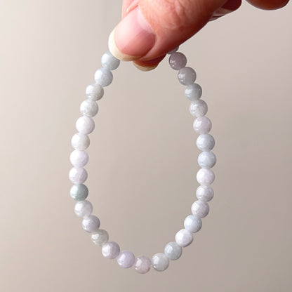 Purple Jadeite Bracelet | Burmese Jade Crystal Stretch Bracelet